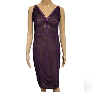 K + Glam See Through Dress - Purple (Size 2XL)